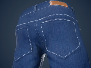 blue jeans pants Modelo 3D