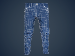 blue jeans pants Modelo 3D