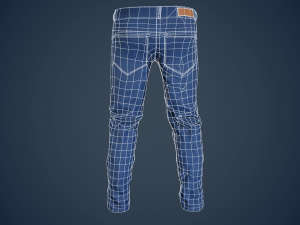blue jeans pants Modelo 3D