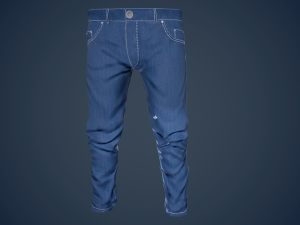 blue jeans pants Modelo 3D