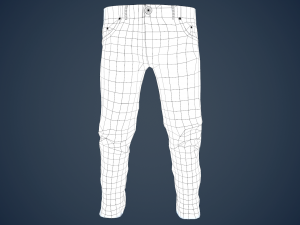 blue jeans pants Modelo 3D