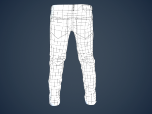 blue jeans pants Modelo 3D