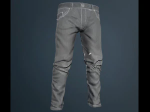 gray jeans pants 3D Model