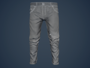 gray jeans pants 3D 模型