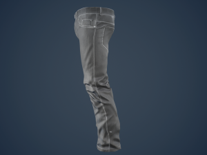 gray jeans pants 3D 模型