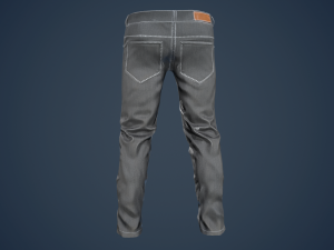 gray jeans pants 3D 模型