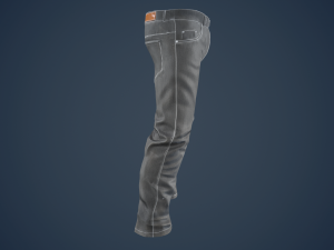 gray jeans pants 3D 模型
