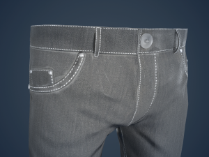 gray jeans pants 3D 模型