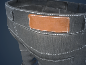 gray jeans pants 3D 模型