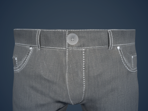 gray jeans pants 3D 模型