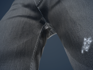 gray jeans pants 3D 模型