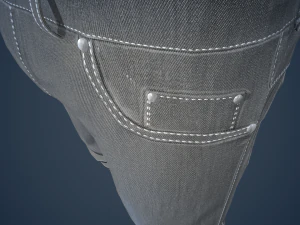 gray jeans pants 3D Model