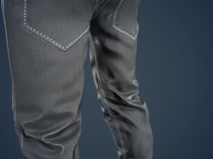 gray jeans pants 3D 模型