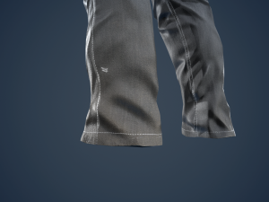 gray jeans pants 3D 模型