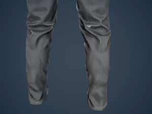 gray jeans pants 3D 模型