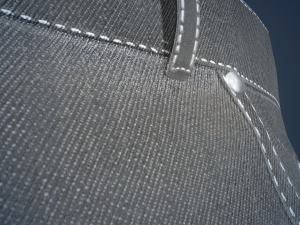 gray jeans pants 3D 模型