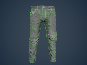 gray jeans pants 3D 模型