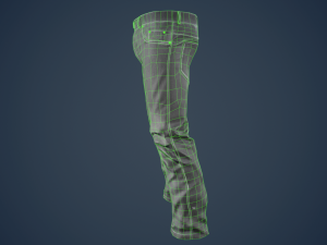 gray jeans pants 3D 模型