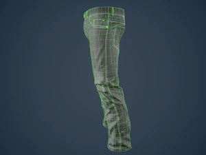 gray jeans pants 3D Model