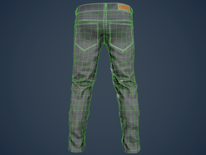 gray jeans pants 3D 模型