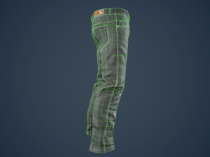 gray jeans pants 3D 模型