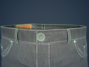 gray jeans pants 3D 模型