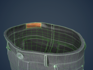 gray jeans pants 3D 模型