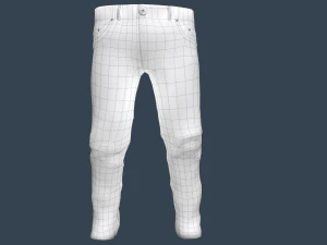 gray jeans pants 3D Model
