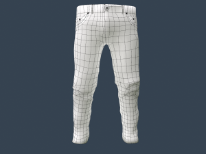 gray jeans pants 3D 模型
