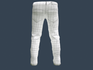 gray jeans pants 3D 模型