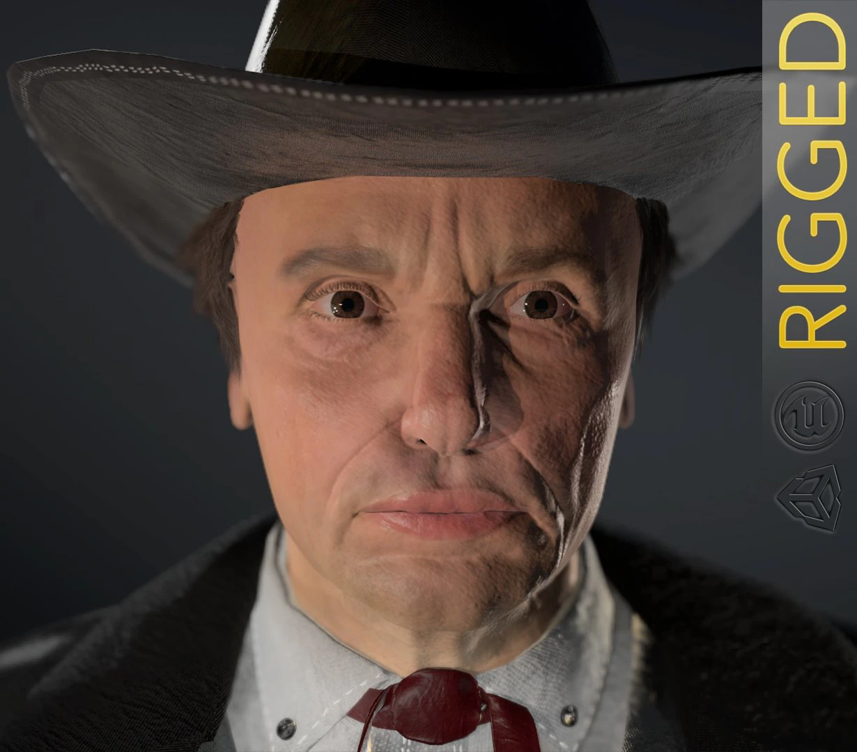 kovboy karakteri 3D Model .c4d .max .obj .3ds .fbx .stl .blend 