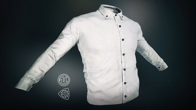 white shirt Model 3D .c4d .max .obj .3ds .fbx .stl .blend 