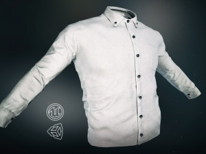 white shirt 3D 모델