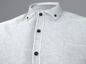 white shirt Model 3D