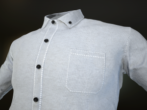 white shirt Model 3D
