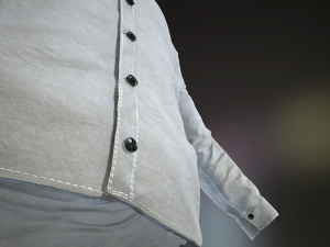 white shirt Model 3D