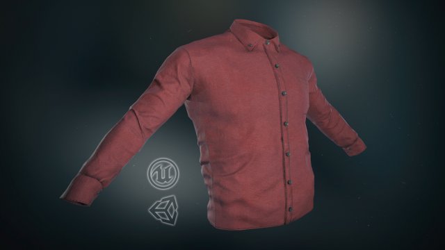 red shirt 3D Model .c4d .max .obj .3ds .fbx .stl .blend 