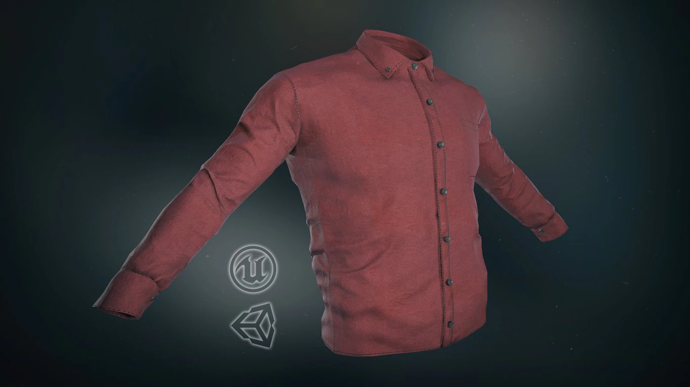 red shirt 3D Model .c4d .max .obj .3ds .fbx .stl .blend