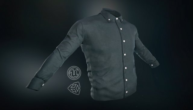 black shirt 3D Модель .c4d .max .obj .3ds .fbx .stl .blend 