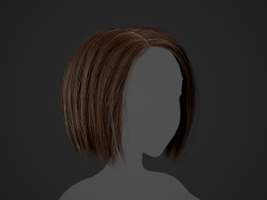 Female Hair Cards Style 2 - Short Hair Bob 3D मॉडल