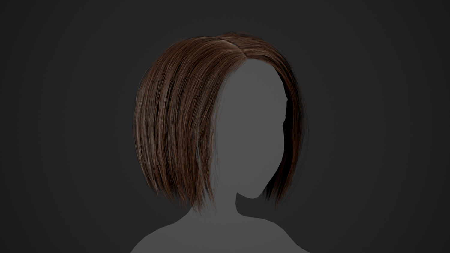 Female Hair Cards Style 2 - Short Hair Bob 3D Модель In Всё Для.