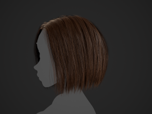 Female Hair Cards Style 2 - Short Hair Bob 3D मॉडल
