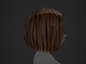 Female Hair Cards Style 2 - Short Hair Bob 3D मॉडल