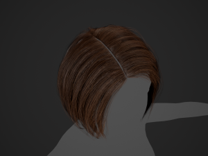 Female Hair Cards Style 2 - Short Hair Bob 3D मॉडल