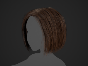 Female Hair Cards Style 2 - Short Hair Bob 3D मॉडल