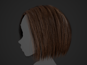 Female Hair Cards Style 2 - Short Hair Bob 3D मॉडल