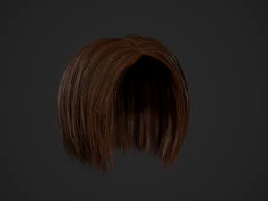 Female Hair Cards Style 2 - Short Hair Bob 3D मॉडल
