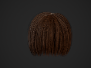 Female Hair Cards Style 2 - Short Hair Bob 3D मॉडल