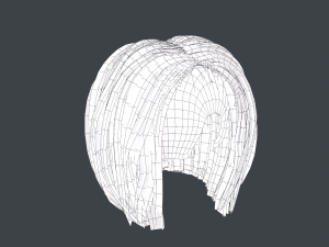 Female Hair Cards Style 2 - Short Hair Bob 3D मॉडल