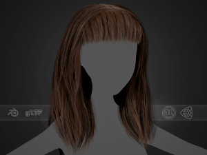 Woman Head with Dark Blonde Hair 3d model - CadNav